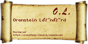 Orenstein Lénárd névjegykártya